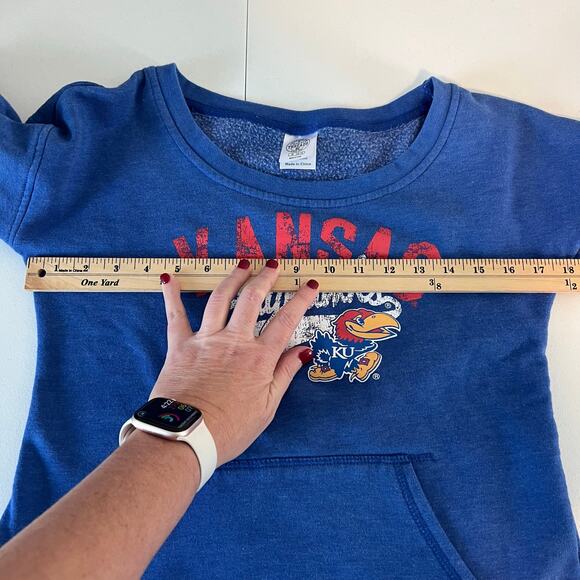 KU Jawhawks Sweatshirt Women's Size Medium 8/10 - Picture 10 of 12